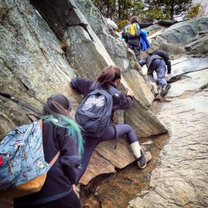 KSC Students climbing Mt. Monadnock