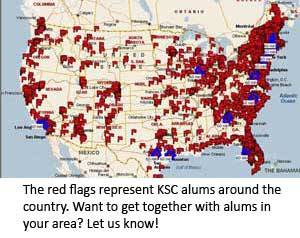 Map of KSC alumns around the country