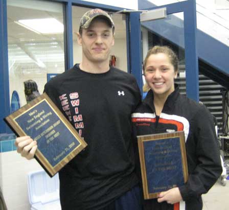 NEISDA 2010 Swimmers of the Meet Cody Larrimore and Kaila Umbarger.
