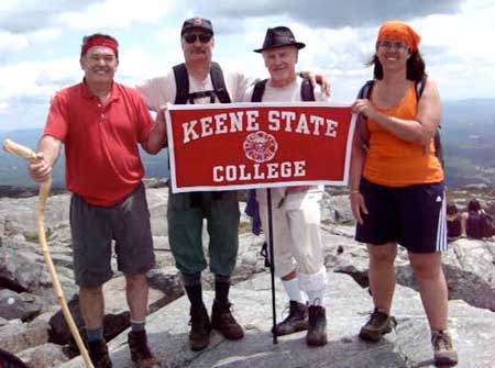 Lenny Nelson ’70, Jim Barry ’77, John Barry ’71, and Pat Cassin ’86 atop Monadnock, America's most-climbed mountain, June 4, 2010.