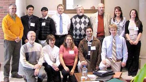 KSC faculty and students at the ASSE Engineers Regional Operations Committee Meeting. Back row, l to r: KSC Professor Wayne Hartz; Josh Besnoff, Rho Kappa Sigma President; Aaron Eames, Vice President Student Chapter ASSE, Dr. Robert McCay, ASSE ROC Chairman; KSC Professor Larry McDonald; Katherine Burke, Vice President RKS; Jacqueline Ayers. Front row, l to r: KSC Professor David May; Travis Brenner; Stephanie Rocha; Mike Araujo; Alex Devittori.