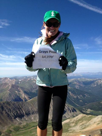 Christina, enjoying the active lifestyle of Vail, CO--fulfilling another of her life's goals!
