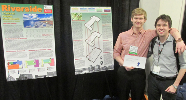 Ethan Seaman and Bill Preskenis with their third-place entry at BuildingEnergy 14
