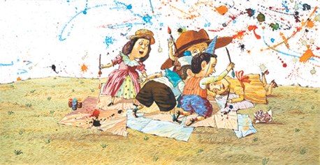 "Morris the Artist," written by Lore Segal. Illustrated by Boris Kulikov. Copyright: 2003. Published by Frances Foster Books