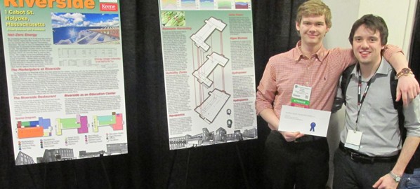 Ethan Seaman and Bill Preskenis with their third-place entry at BuildingEnergy 14